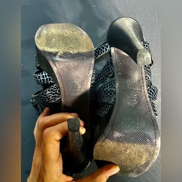 Donald J. Pilner - Blue/Black Reptile leather Sandals - Picture 7 of 7